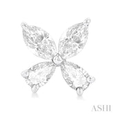 1/2 ctw Floral Pear and Marquise Cut Diamond Stud Earrings in 14K White Gold